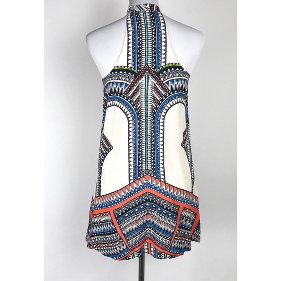 Alexis Vanji Halter Mini Dress Sz XS Tribal Print - Picture 3 of 7